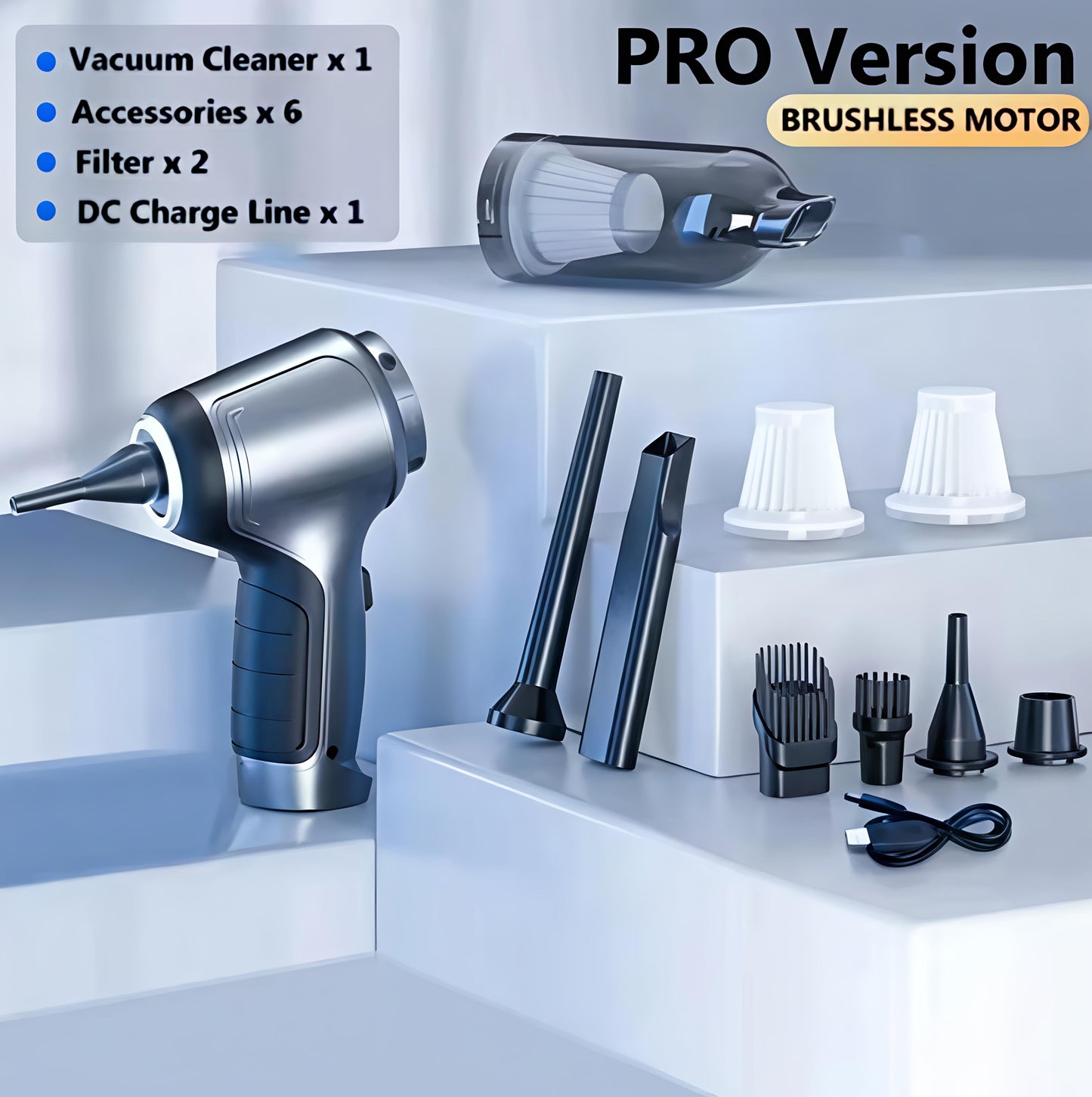 CleanDrive Pro: Portable Wireless Car Vacuum